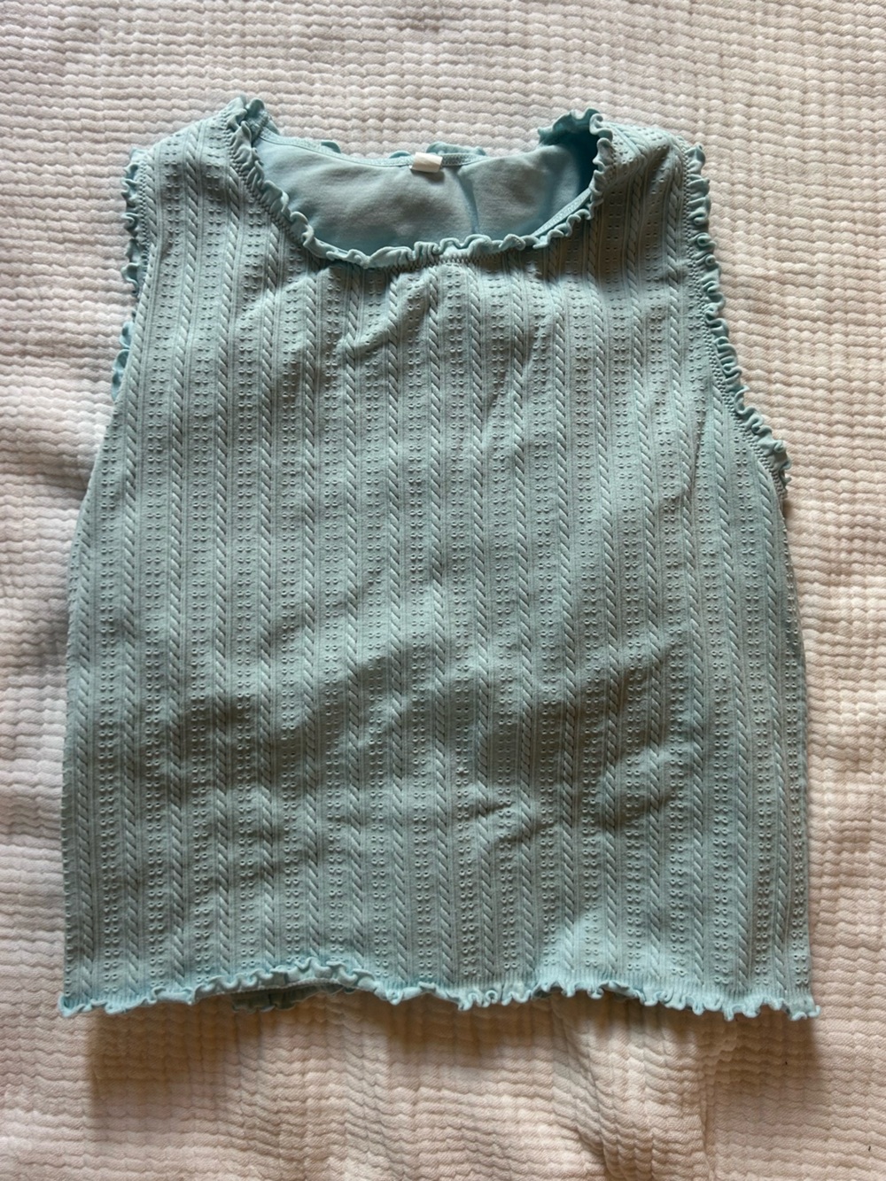 JoyLab Aqua Knit Ruffle-Edge Tank